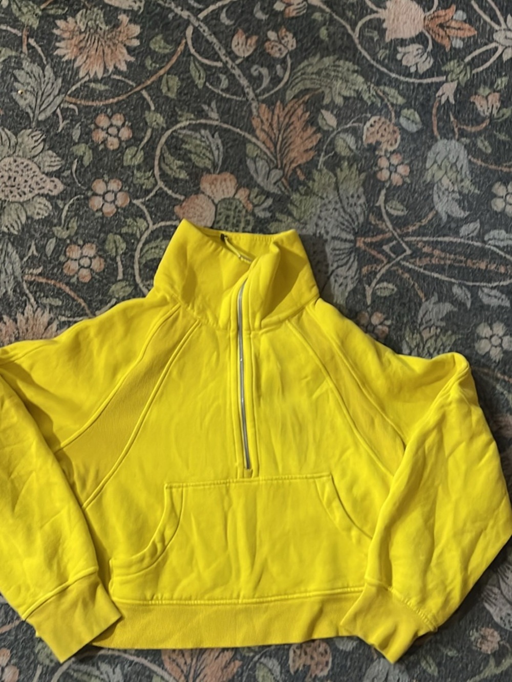lululemon athletica Bright Yellow Cropped Half-Zip Turtleneck Sweatshirt